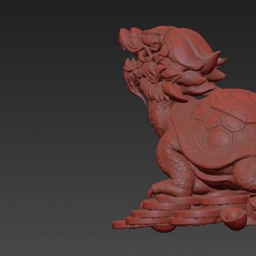 中国古代神话传说生物山海经龙龟神像ztl模型CG模型下载！