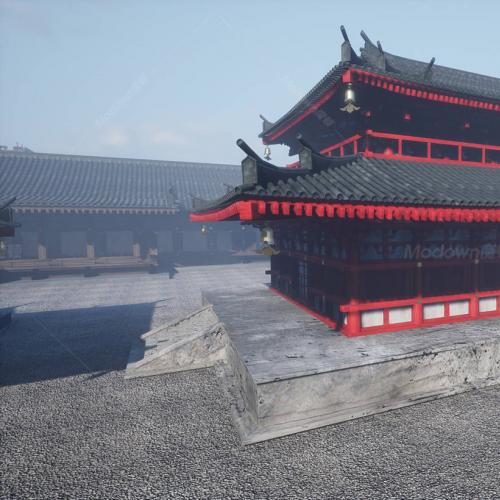 日式建筑中国古建亭台模型合集套装