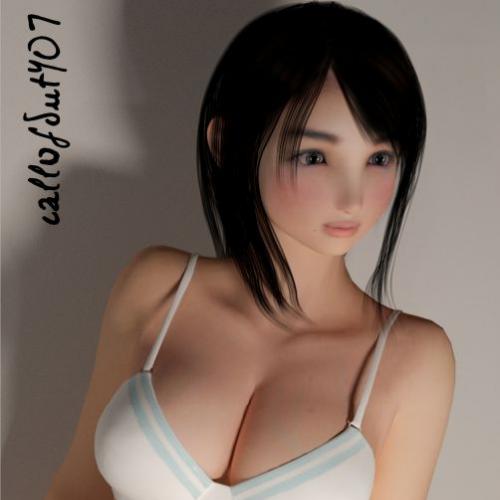 日式女孩 Tully 清纯美少女人物3dmax模型！