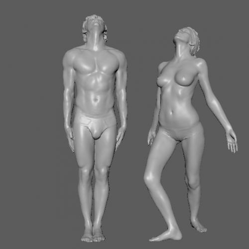 10组高精度欧美肌肉男女人物角色3D模型合辑