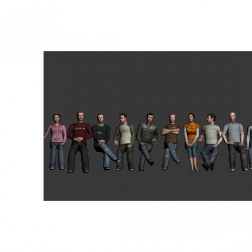一些坐着的人物角色合集CG模型3dmax模型！