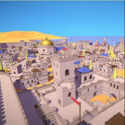 阿拉伯迪拜风情清真沙漠城市建筑房屋unity模型资源素材包！Polylised - Medieval Desert City 1.0