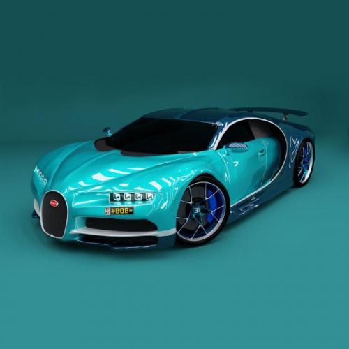 影视级渲染布加迪威龙世界顶级跑车超级跑车3D模型含Obj和Blend格式！Bugatti Chiron 2017 Sports Car