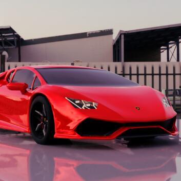 红色的兰博基尼超级跑车obj模型blend模型CG模型！有材质！Lamborghini Huracan