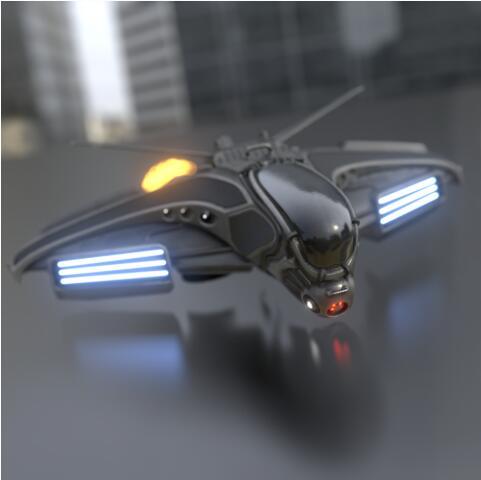 写实电影级无人机侦察机无人航拍摄影摄像飞机unity模型素材，含obj/fbx格式！含贴图！Intergalactic Spaceship