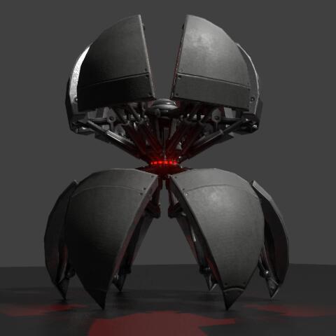 复杂的机械变形武装球体核能机械球体CG模型，含fbx/obj模型格式！Sphere-Bot 2.8 Version