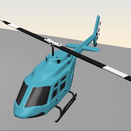 一架民用直升飞机CG模型，含obj和blend模型格式！Heli Bell 
