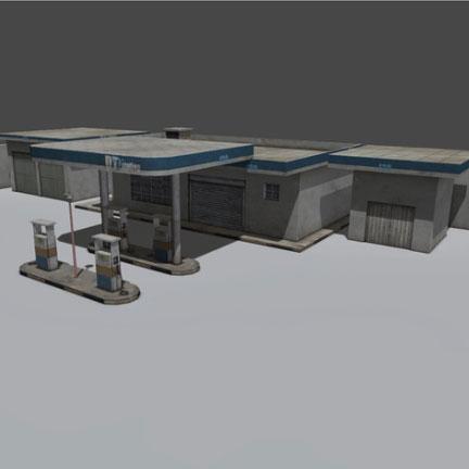 现代化小型加油站场景房屋建筑unity模型素材！Realistic Gas Station 1.0