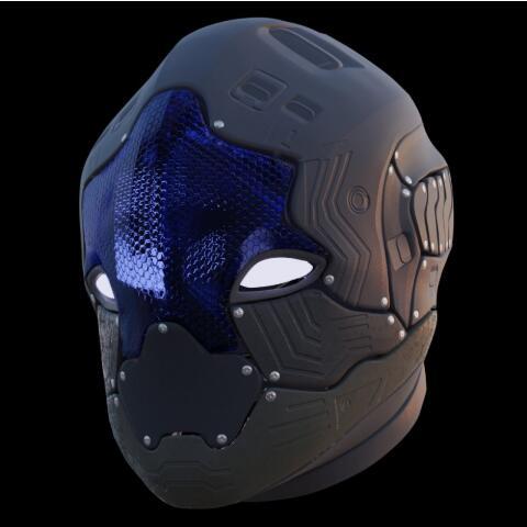 科幻机械人物头部脑袋机甲头盔CG模型，含fbx/blend模型格式！有贴图！Sci Fi Helmet