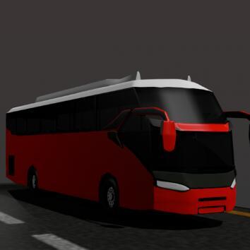 一辆红黑配色时尚大气的巴士公共汽车大巴车长途卧铺车CG模型，含obj/fbx/blend模型格式！Bus Setia Negara Low Poly