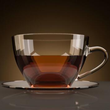 一只写实的玻璃茶杯透明玻璃杯CG模型,obj模型！有材质！Tea Cup