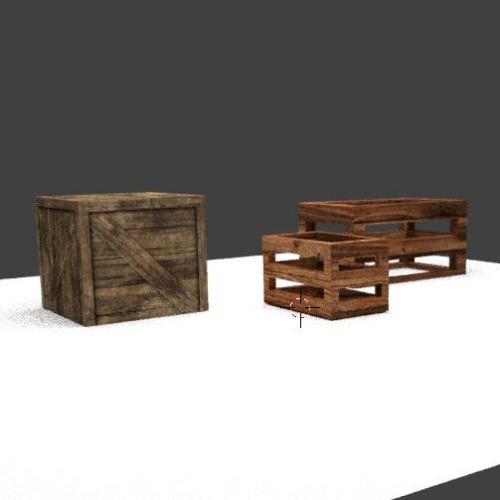 木箱子木架子家具道具CG模型，blend模型！Box