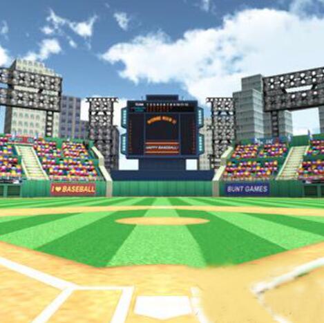 大型卡通棒球场馆体育场unity模型素材！Baseball Stadium