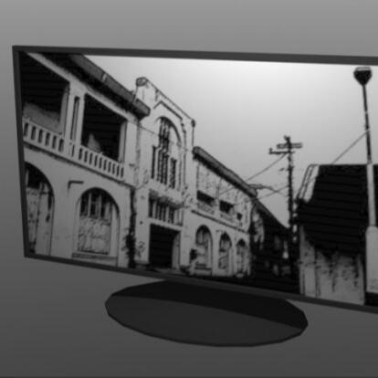 LCD显示器液晶平板电脑显示器电器CG模型，obj/fbx格式3d模型！LCD Television