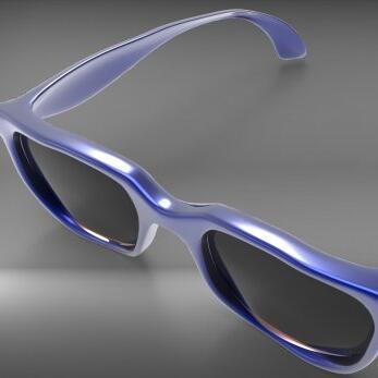 时尚蓝色大牌太阳镜防辐射眼镜CG模型，maya模型/obj通用3d模型！Sunglass 