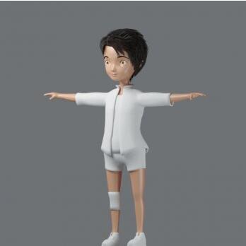 白色短裤短西服卡通小男孩动画电影角色人物CG模型高模，含obj/fbx/3ds/blend等3d模型格式！Anime Character High