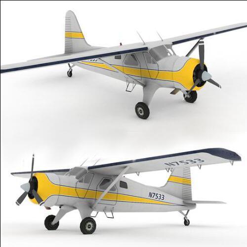 小型飞机民用飞机螺旋桨滑翔机农业飞机unity模型素材！Civil Aircraft v2