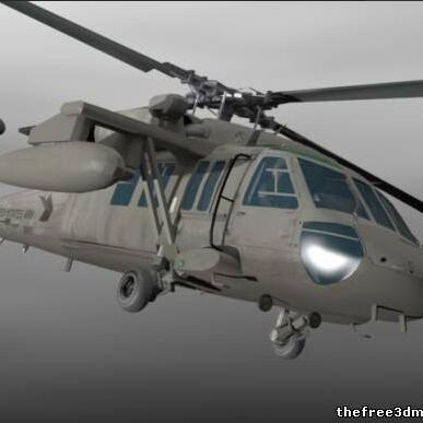 军用直升飞机武装直升机CG模型，含maya/3dmax/obj/lwo等众多3d模型格式！有贴图！UH60 Helicopter 