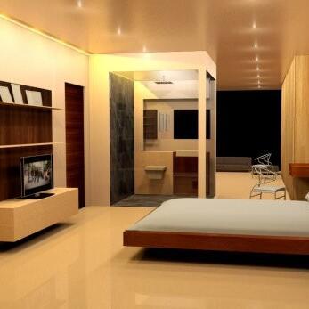 现代化装修的酒店套房大床房大卧室房间室内场景CG模型3dmax模型obj模型！Luxury House Interior