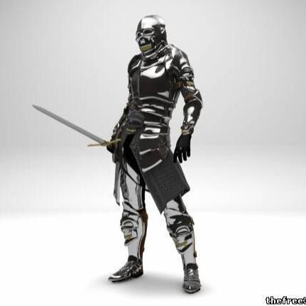钛合金钢铁战士暗杀者猎杀者武士杀手科幻角色CG模型，含obj/c4d等3d模型格式！有贴图！Knight