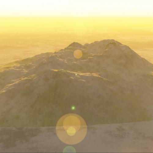 夕阳下的山脉小山场景地形CG模型，obj模型！有贴图！Mountain Model