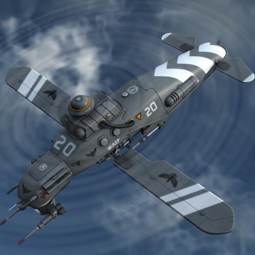 DAZ蜂形科幻军用战斗直升机CG模型DAZ模型！有贴图！DroneWasp for DAZ