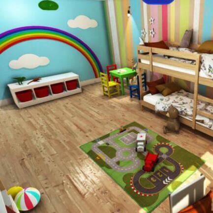卡通彩色的小孩儿童房间unity模型素材资源包！Kids Room