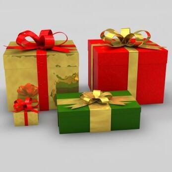 圣诞节礼物礼盒货品包装盒衣服鞋袜包装盒CG模型c4d模型！有贴图！Christmas Gift Boxes