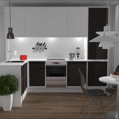 简约现代白色主题装修设计开放式家庭餐厅休闲区室内场景CG模型c4d模型！有贴图！Kitchen