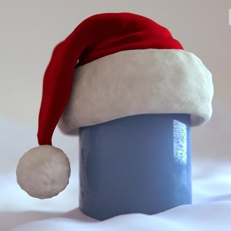 写实的圣诞帽子圣诞老人红色毛绒帽子CG模型obj模型！含完整贴图！Santas Hat