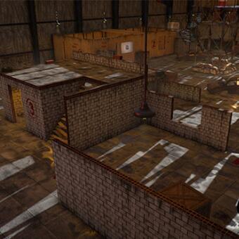 FPS射击枪战游戏常用仓库废旧废弃货物库房场景unity模型素材！FPS Hangar