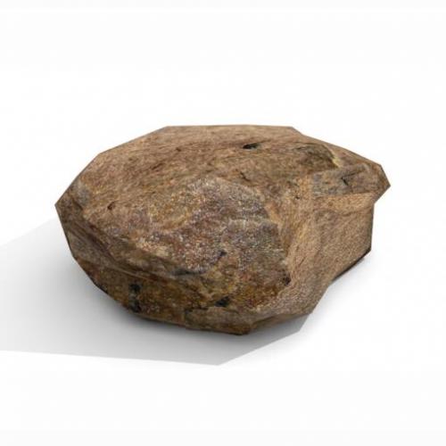 低面写实的大石头石块岩石CG模型，含fbx/obj/3ds/blend等3d模型格式！有贴图！Low-Poly Rock