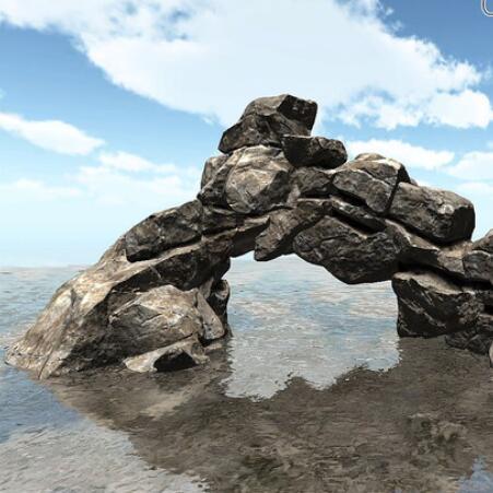 写实的山石海中岩石礁石等石头石块石山unity模型素材资源包！Real Rocks vol.I