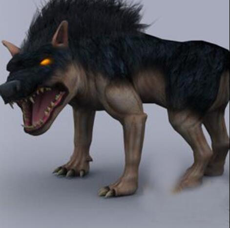 凶狠写实的地狱犬魔怪物猎狗孤狼恶狼游戏动画unity模型素材！BARGHEST
