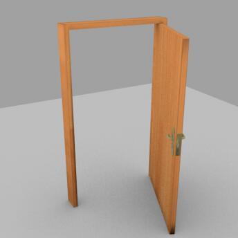 橡木实木房门卧室门书房门CG模型！含3ds/obj/fbx等3d模型格式！有贴图！Wood Door