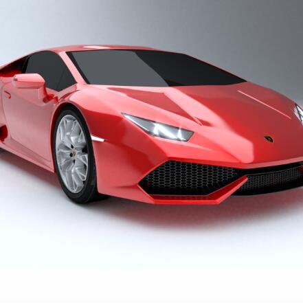 红色金属漆面兰博基尼大公牛超级跑车赛车CG模型！blend模型！含贴图！Lamborghinin Huracàn