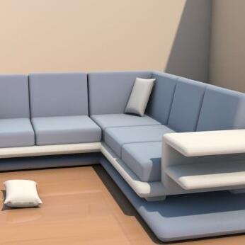 简约大气时尚现代化布艺沙发转角沙发客厅L字长沙发家具CG模型！含c4d/3ds等3d模型格式！有贴图！Sofa