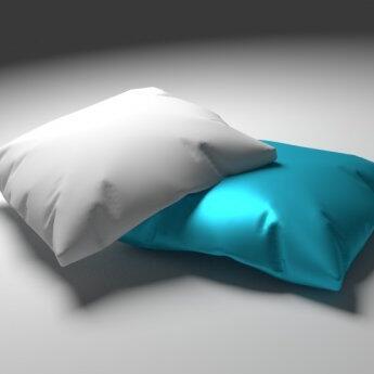 白色和金属蓝色的抱枕头枕靠枕枕头CG模型，含fbx/blend等3d模型格式！Pillow
