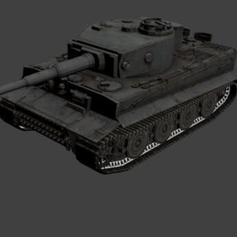 虎式坦克装甲车军用装甲武装重型坦克CG模型！含3ds/obj/blend等3d模型格式！有贴图！Tiger I Heavy Tank