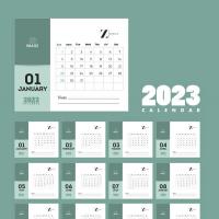 2023年清新风格插画日历